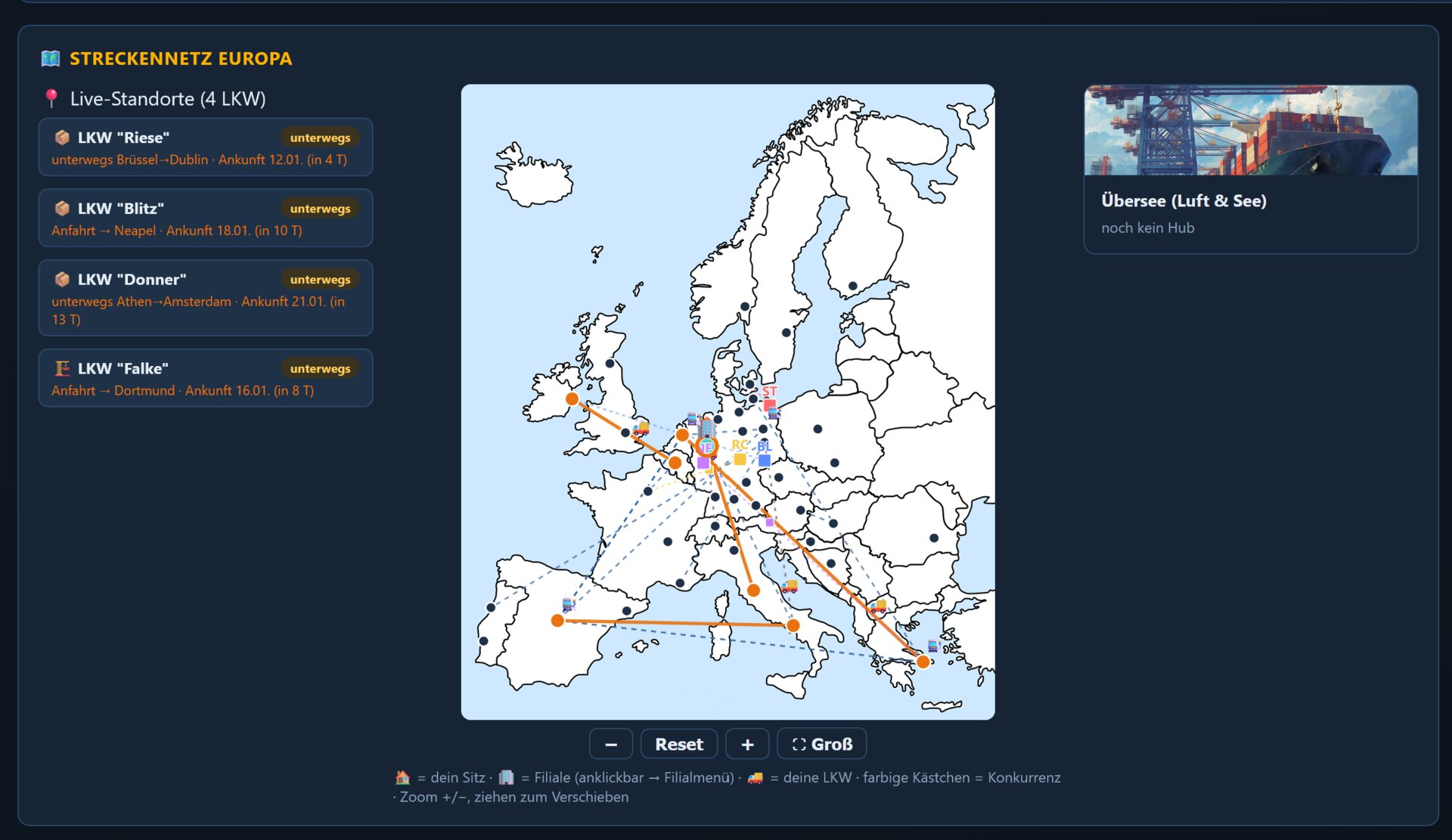 Screenshot: Europakarte